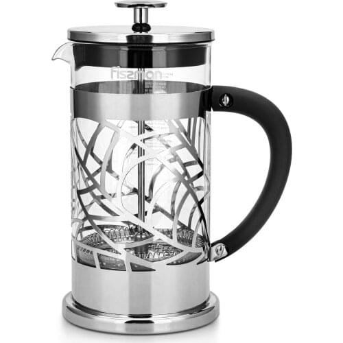 1000ML Heat Resistant Glass Body French Press Pots Stainless Steel Cup Holder Small Diameter Filter Coffee Maker Kitchen Tools