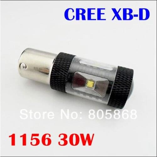 2pcs/lot super brightness High Power 1156 led, 30W cree chip led XBD p21w led, ba15s Reverse Tail Light Bulb Lamp White