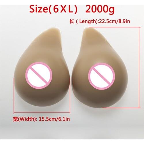 2000g/pair Classic-Curved Silicone Breast Forms Artificial Boobs Fake Breast Transgender Shemale Mastectomy Tits Enhancer