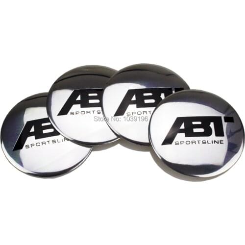 4 x Car Styling 3D Metal Aluminium Alloy Wheel Center Cap Stickers Wheel Hub Cap Decals Emblems Badges for ABT Sportsline