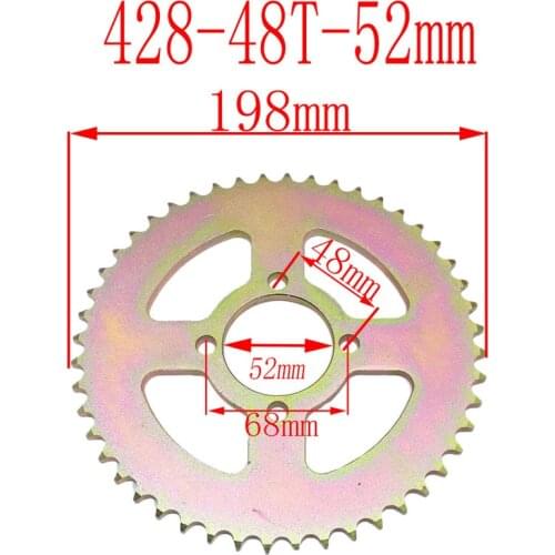 428 48tooth 52mm rear Chain sprocket for Chinese ATV Quad Pit Dirt Bike Motorcycle Motor Moped