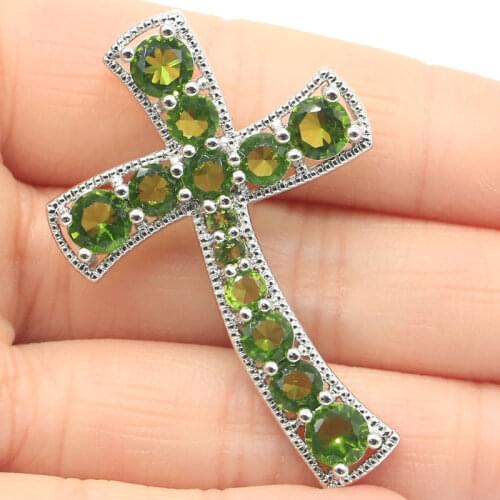 45x35mm Pretty Round Shape Created London Blue Topaz Wedding Womans Silver Pendant