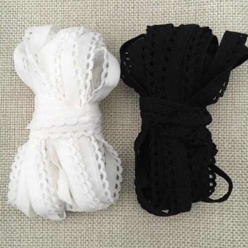 5 Meters DIY Clothing Accessories White Lace Trim for Underwer Elastic Stretchy Lace Ribbon 10mm Width