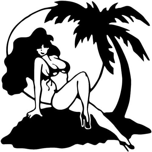 6.4*14.8CM Holiday Sexy Girl Car Sticker Covering The Body Vinyl Decals Skillful Manufacture Laptop Helmet Skateboard Sticker