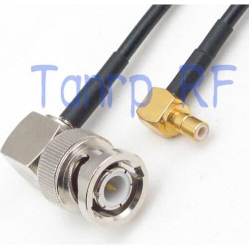 6in BNC male plug to SMB plug male both right angle RF connector adapter 15CM Pigtail coaxial jumper RG174 extension cord cable