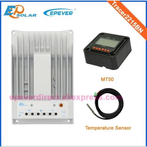EPEVER 24V 12V automatic work regulator temperature sensor and MT50 Meter for setting Tracer2215BN Solar controller MPPT