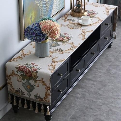 Proud Rose European TV Cabinet Cover Cloth Tassel Tablecloth Table Runner Household TV Ark Dustproof Cover Dresser