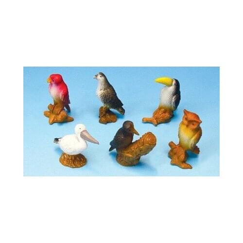 Eco-friendly plastic mini Animal model poultry farm bird series scene toys 6pcs/set