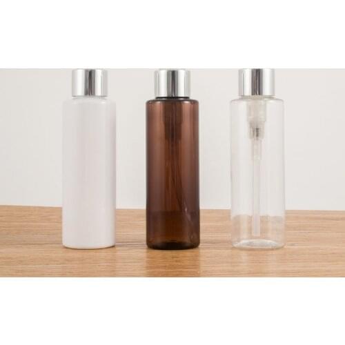 120ml 36 pcs/lot PET Lotion Pump Bottle, Amber/White/Clear Plastic Cosmetic Container,Empty Essential Oil/Shampoo Sub-bottling