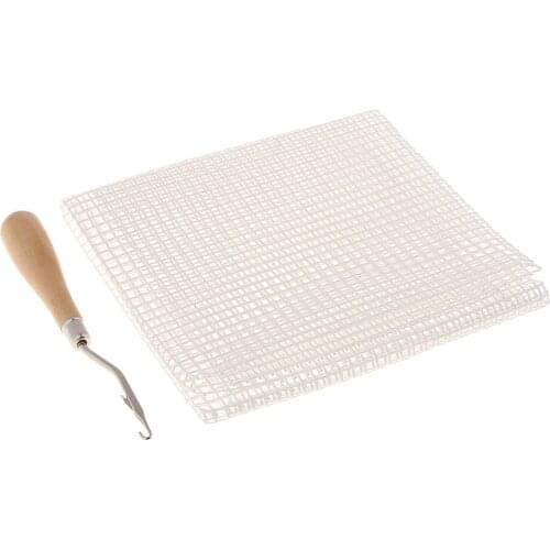 Rug Making Canvas Mesh Wood Bent Latch Hook Crochet DIY Arts Crafts Decor