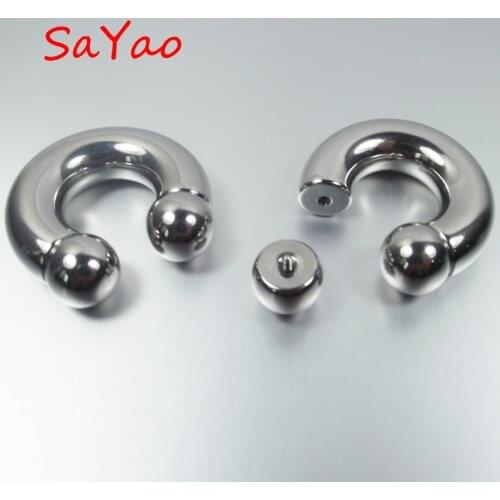 SaYao PA rings Stainless Steel CBR Internally Threaded BCR Circular Barbells Horseshoe Nose Ring Flesh Tunnel Body Jewelry