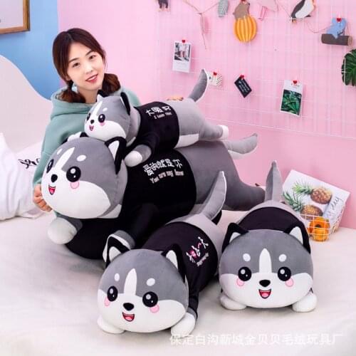 45-100cm animal doll home Pillow Husky Plush Toys Cute Stuffed Soft Animal Dog Sleeping Cushion sleeping doll boy girl gift