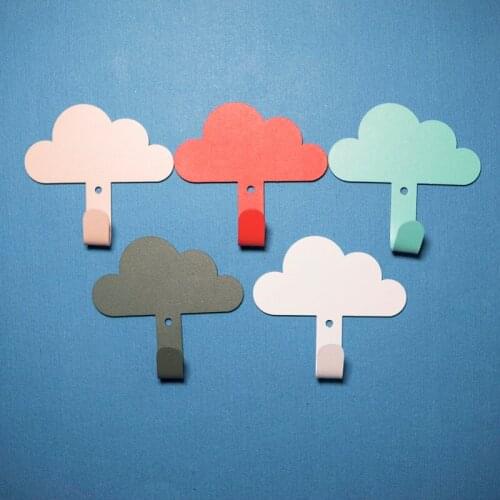 Cute Cloud Self Adhesive Wall Door Hangers Clothes Hat Storage Racks Home Decor Key Holder Towel Coat Hooks Kitchen Organizer