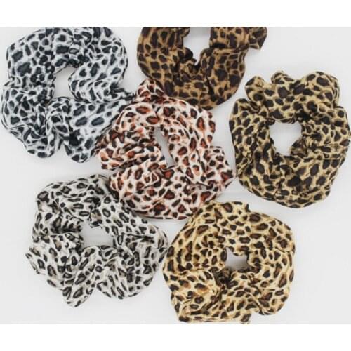 Fashion womens leopard Elastic Hairbands lovely hair Scrunchies girls Hair Tie Accessories Ponytail Holder