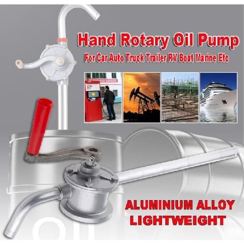 Motorcycle Hand Rotary Oil Pump Manual Hand Crank Rotary Pump Oil Fuel Transfer For Car Auto Truck Trailer RV Boat Marine Etc