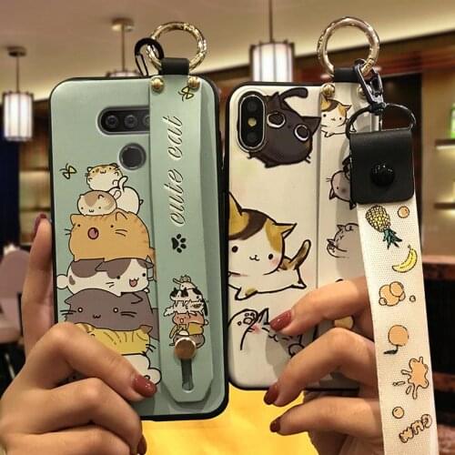 Soft Case TPU Phone Case For LG Harmony4 Phone Holder Shockproof Wrist Strap Dirt-resistant