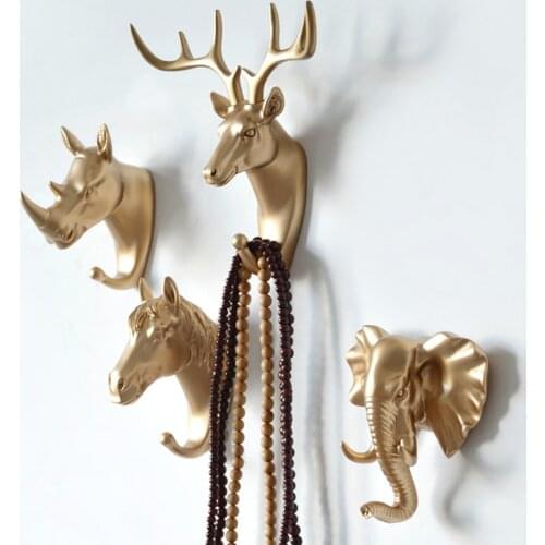 Wall Hanging Hook Deer Antlers Key Holder Coat Rack for Clothes Self Adhesive Wall Hanger Creative Animal Hook Home Organization