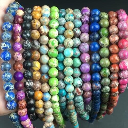 4 6 8 10mm Wholesale Natural Colorful American Turquoises Howlite Stone Beads For Jewelry Making DIY Bracelets Accessories 15