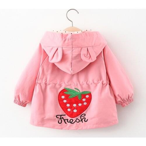 Autumn Baby Girls Coats Jackets Casual Fashion Childrens Windbreaker for A Girls Cotton Hooded Trench Outerwear Kids Clothing