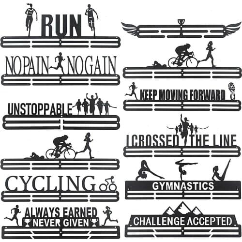 12 Type Multi-Style Medal Hanging Holder Rack Hanger Bracket Wall Hooks Iron Triathlon Running Sport Challenge Home Office Decor