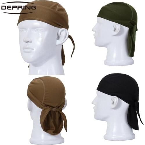 Outdoor Quick Dry Sweat Beanie Cap Cycling Pirate Hat Sports Headwear Helmet Liner Hiking Camping Fishing Hat for Men Women