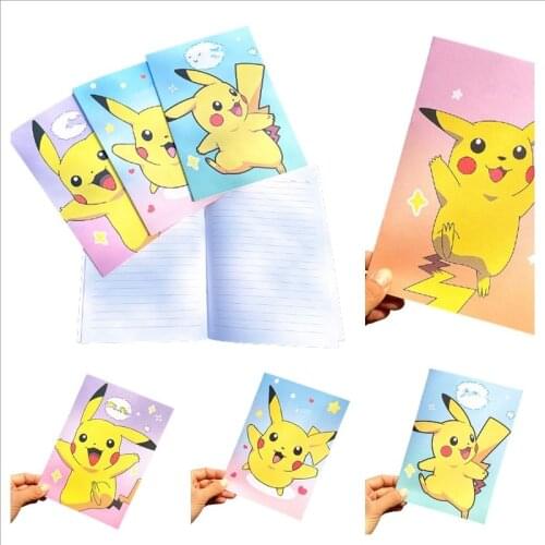 Pokemon Pikachu Notebook Cute Cartoon Animal Notepad Hardcover One-liner Memo Time Organizer Friends Kids Stationery Gifts