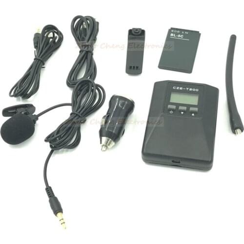 CZE-T200 0-0.2W Portable FM Transmitter radio broadcast Stereo/Mono Power adjustable for Meeting/Tourism/Church/School CZH-T200