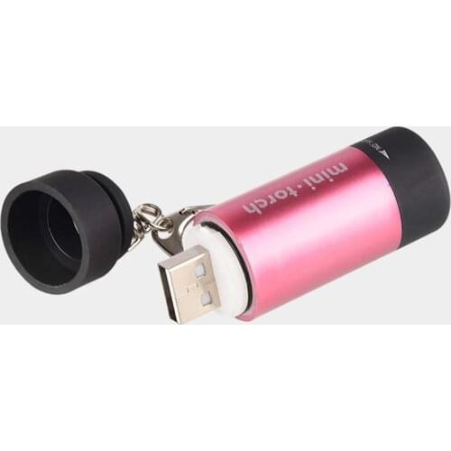 Portable Torch USB Rechargeable LED Flashlight Outdoor Waterproof Super Small Lanterna Camping Portable Hand Light Keychain