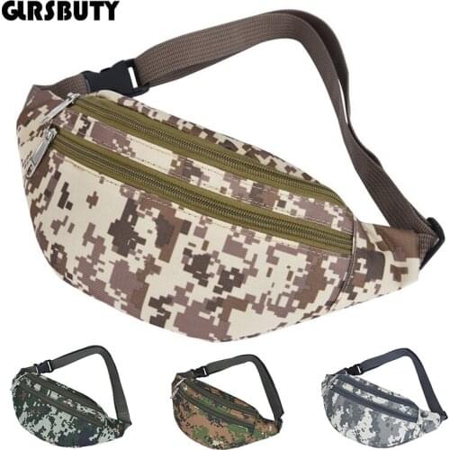 Camouflage Banana Waist Bag Fanny Pack Tactical Travel Hip Bum Pockets 2021 Phone Key Money Card Crossbody Holder for Women Men