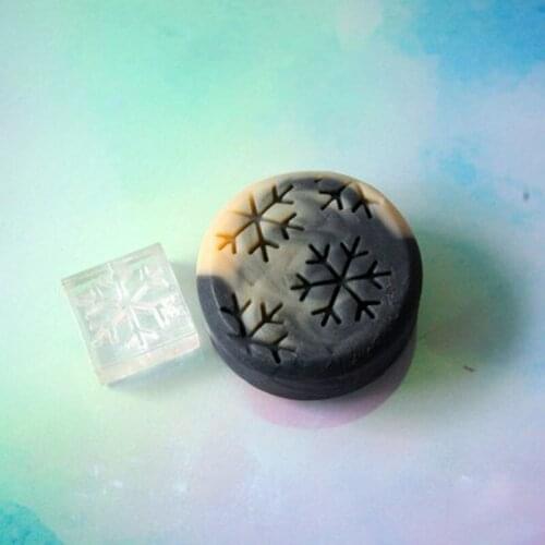 Merry Christmas snowflakes Acrylic Soap Stamp Transparent Stamps For Soap Chapter With Handle Custom 35 x 35 mm