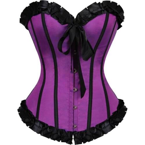 Sexy Corset Vintage Style Overbust Corsets and Bustiers Lace Up Corset Top Lingerie Plus Size