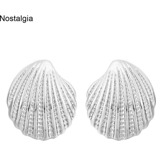 Nostalgia Shell Stud Earrings Nautical Jewelry Aretes De Mujer Modernos 2020