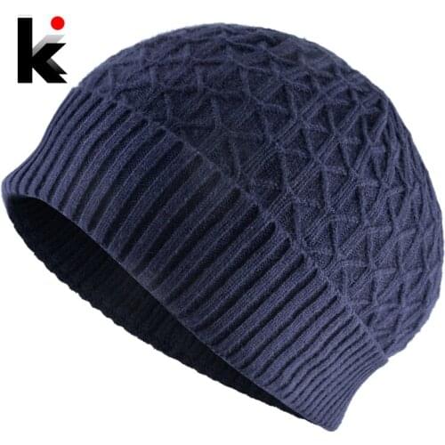 Skullies Beanies Men Winter Soft Knitted Wool Skullcap Male Outdoor Ski Hats Solid Color Knit Warm Gorras Hat Women Casual Cap