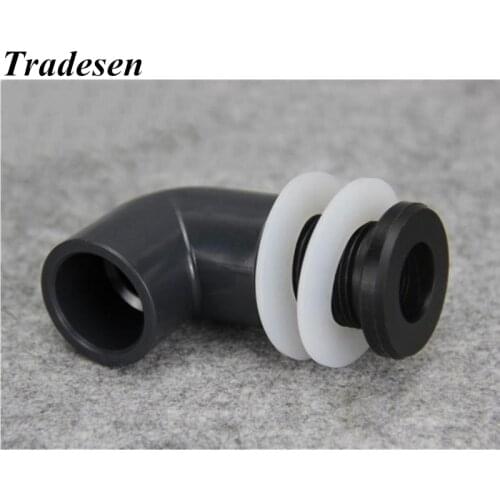 1pcs PVC I.D20mm~50mm Tank Drain Joint Aquarium Outlet Joint Clamp 0-50mm Thickness Connector Elbow Drain Joint Aquarium Adapter