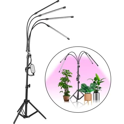Grow Light for Indoor Plants, 84 LED Lamps with Full and Red Blue , 6 Dimmable Level, 3/6/12H Timer, Adjustable Tripod Stand