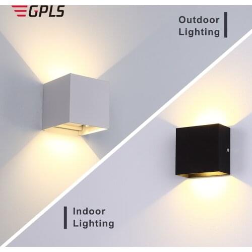 LED Wall Lamp 6W 12W Outdoor Waterproof Garden Porch Lighting Modern Simple AC85-265 Aluminum Indoor Art Wall Light