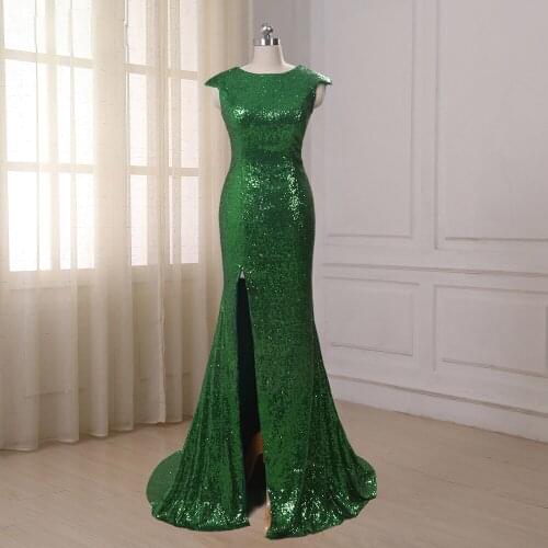 Jiayigong In Stock Sequin Long Evening Dress Sparkly Elegant Formal Dresses Mermaid Evening Gowns High Quality
