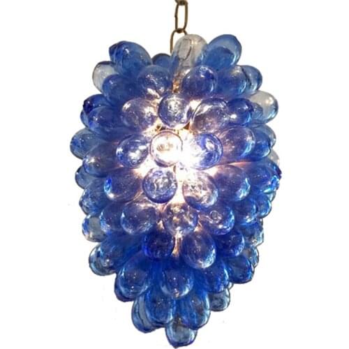 Vintage Bubble Grape Pendant Lights LED Hand Blown Glass Chandelier Creative Light Fixtures Light for Dining Room