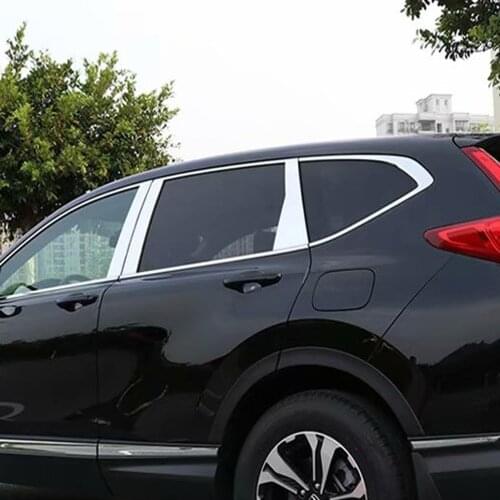 For Honda CRV CR-V 2017 2018 2019 Car Styling Exterior Accessories Stainless Steel Window Trims Center Pillars Cover Trim