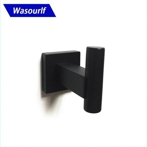 Wasourlf Black Single Robe Hooks Brass Nail Wall For Towel Bathroom Hardware Bathroom Fixture Home Improvement Towel Holder