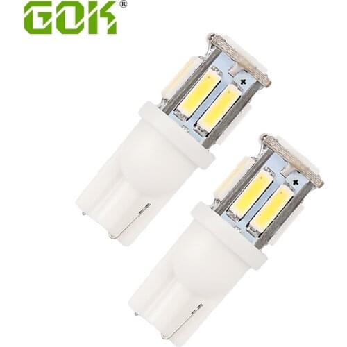 10PCS White light T10 10smd 7020 led T10 W5W LED Bulbs t10 194 168 led Wedge Replacement Lights Side Lights Interior Light