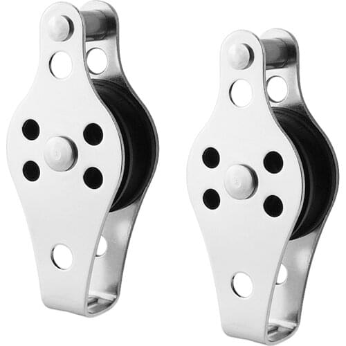 2pcs Marine Boat Anchor 316 Stainless Steel Cable Pulley For 2-8mm Dia. Rope