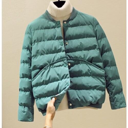 2021 Winter Women Cotton Jacket Female Coats Autumn High Quality Warm Outwear Womens Parka Solid Color