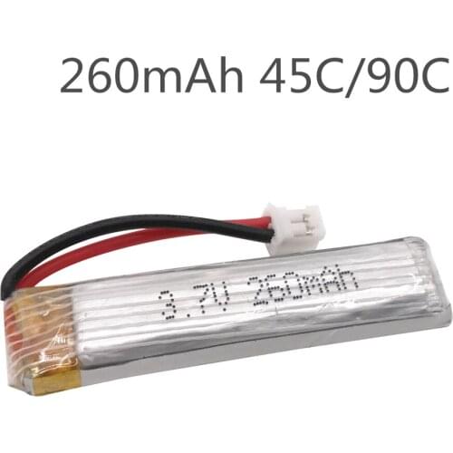 3.7V 260mAh 45C / 90C 1S 3.8V Lipo Battery PH2.0 Plug Connecor for Mobula7 for US65 UK65 QX65 Drone FPV Part