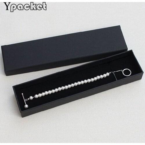 30pcs Black Box For Jewelry Jewelry Organizer Box Necklace Pendant Paper Box Packaging Jewelry Gift 20.5*5*2.5cm
