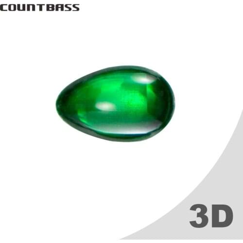 50pcs COUNTBASS 7x4.5mm Special 3D Holographic Fishing Lure Eyes, Green Fish Lure Eyes