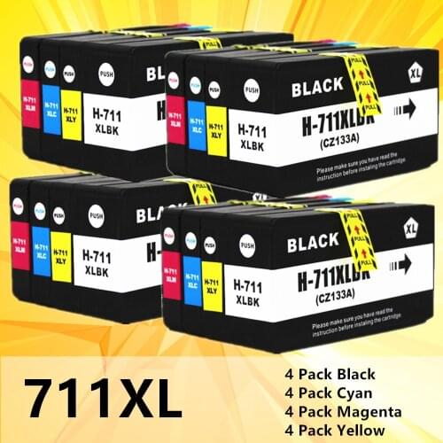 711XL HP711XL Ink cartridge for hp711 XL for hp T120 T520 Printer full ink with chips CZ133A CZ130A CZ131A CZ132A for hp711XL