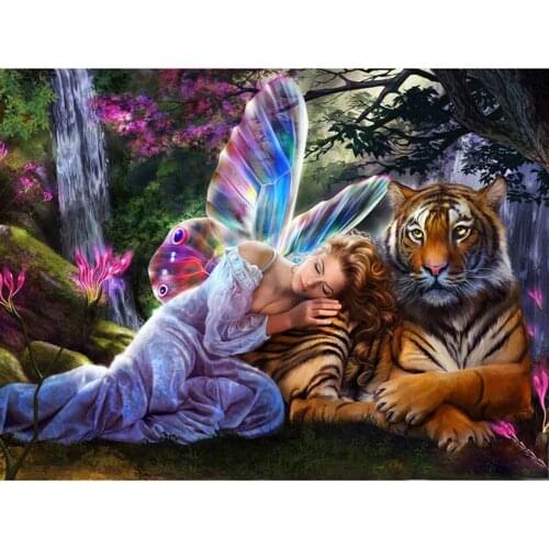 Full Square/Round Drill 5D DIY Diamond Painting "Yin Yang Wolf & Full Moon" Embroidery Cross Stitch Mosaic Rhinestone Decor GJ26