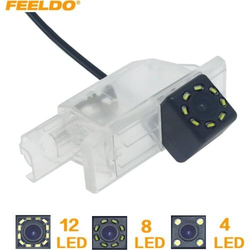 FEELDO Car Special Backup Rear View Camera With 4/8/12LED Light For Peugeot 301/308/408/508 Reversing Camera #HQ6173
