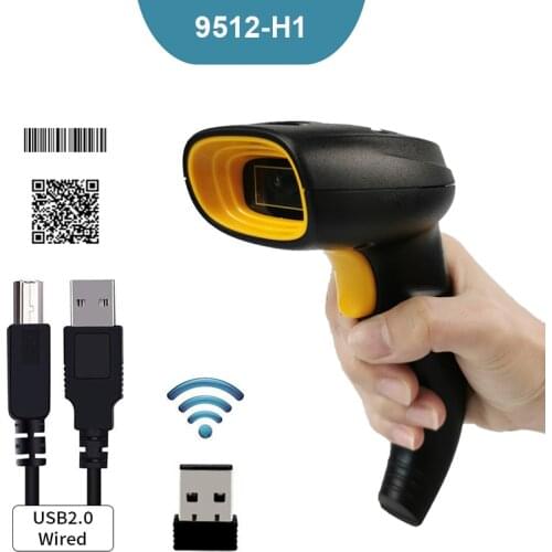 Wireless Barcode Scanner Bluetooth Code Reader 1D/2D QR Bar Code Scanner Support Mobile Phone iPad Handheld Reader POS Inventory